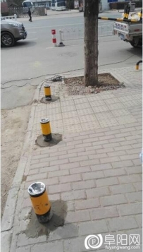 阜阳：市政部门加紧建设市区人行道路边栏，防止社会车辆占用